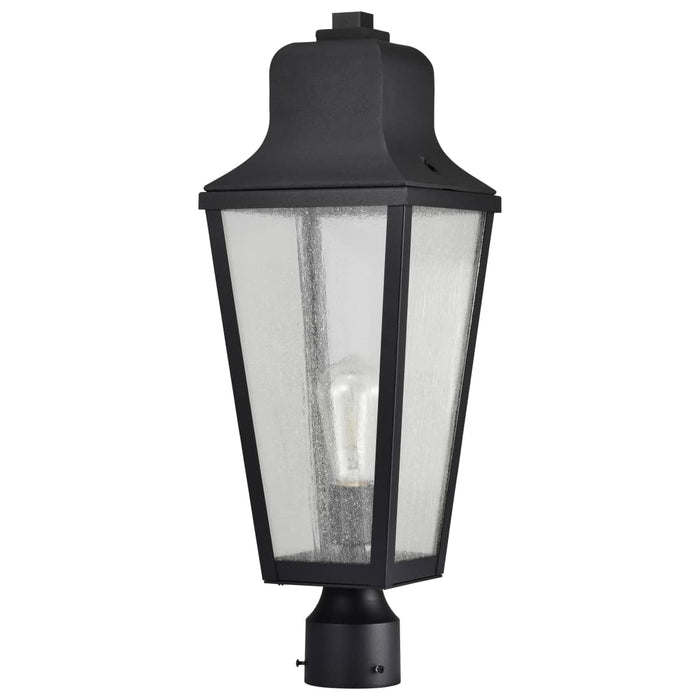 Post Top Nuvo 60-8134 Lawrence - 1 Light Post Top - Matte Black with Clear Seeded Glass Nuvo