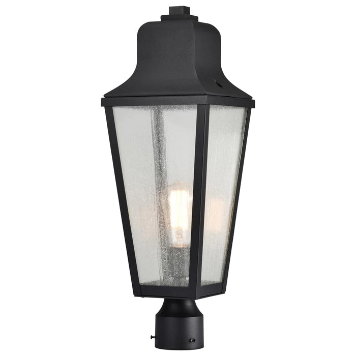 Post Top Nuvo 60-8134 Lawrence - 1 Light Post Top - Matte Black with Clear Seeded Glass Nuvo