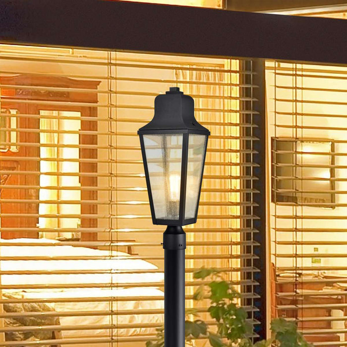 Post Top Nuvo 60-8134 Lawrence - 1 Light Post Top - Matte Black with Clear Seeded Glass Nuvo