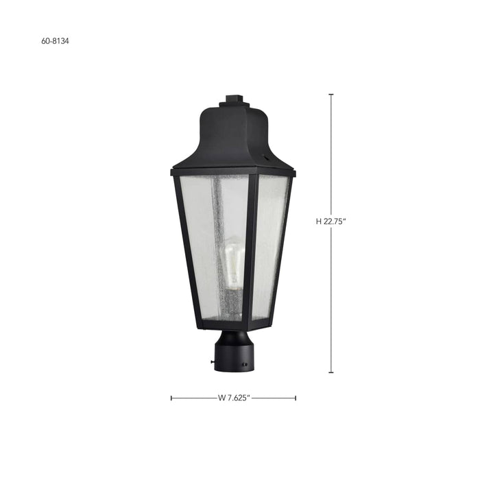 Post Top Nuvo 60-8134 Lawrence - 1 Light Post Top - Matte Black with Clear Seeded Glass Nuvo