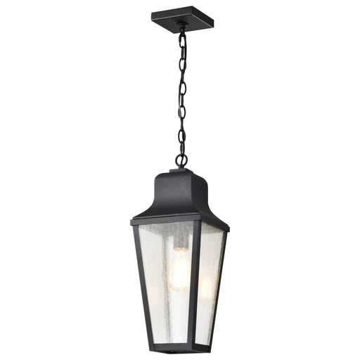 Hanging Lantern Nuvo 60-8135 Lawrence - 1 Light Hanging Lantern - Matte Black with Clear Seeded Glass Nuvo