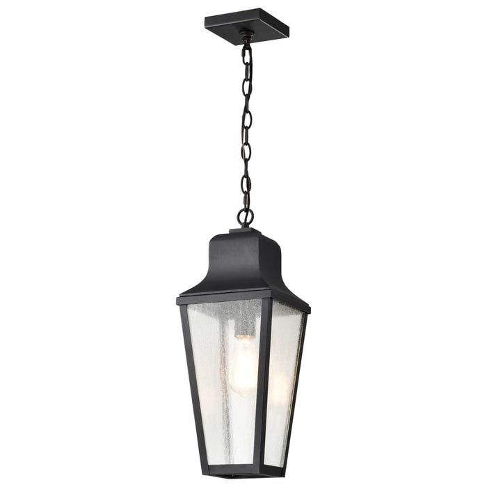 Hanging Lantern Nuvo 60-8135 Lawrence - 1 Light Hanging Lantern - Matte Black with Clear Seeded Glass Nuvo