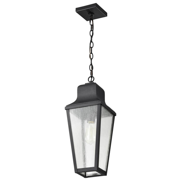 Hanging Lantern Nuvo 60-8135 Lawrence - 1 Light Hanging Lantern - Matte Black with Clear Seeded Glass Nuvo