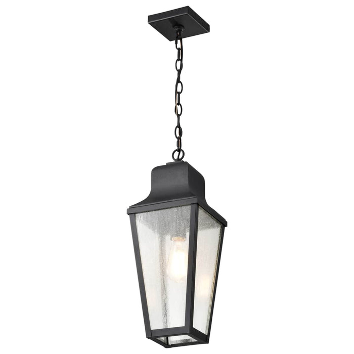 Hanging Lantern Nuvo 60-8135 Lawrence - 1 Light Hanging Lantern - Matte Black with Clear Seeded Glass Nuvo