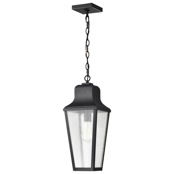 Hanging Lantern Nuvo 60-8135 Lawrence - 1 Light Hanging Lantern - Matte Black with Clear Seeded Glass Nuvo