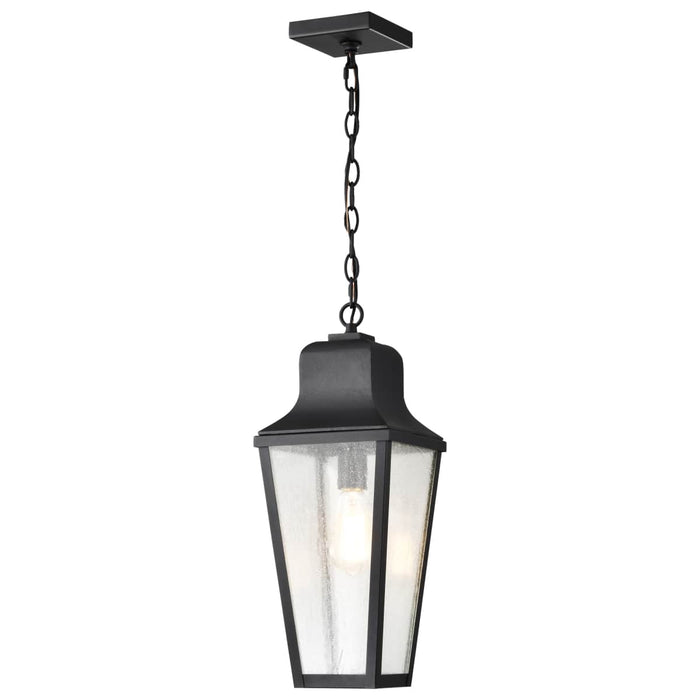 Hanging Lantern Nuvo 60-8135 Lawrence - 1 Light Hanging Lantern - Matte Black with Clear Seeded Glass Nuvo