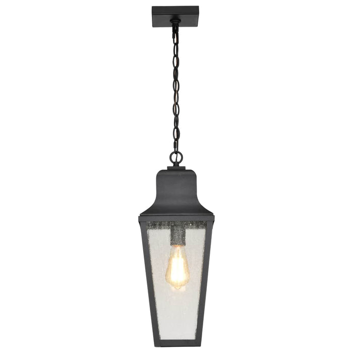 Hanging Lantern Nuvo 60-8135 Lawrence - 1 Light Hanging Lantern - Matte Black with Clear Seeded Glass Nuvo