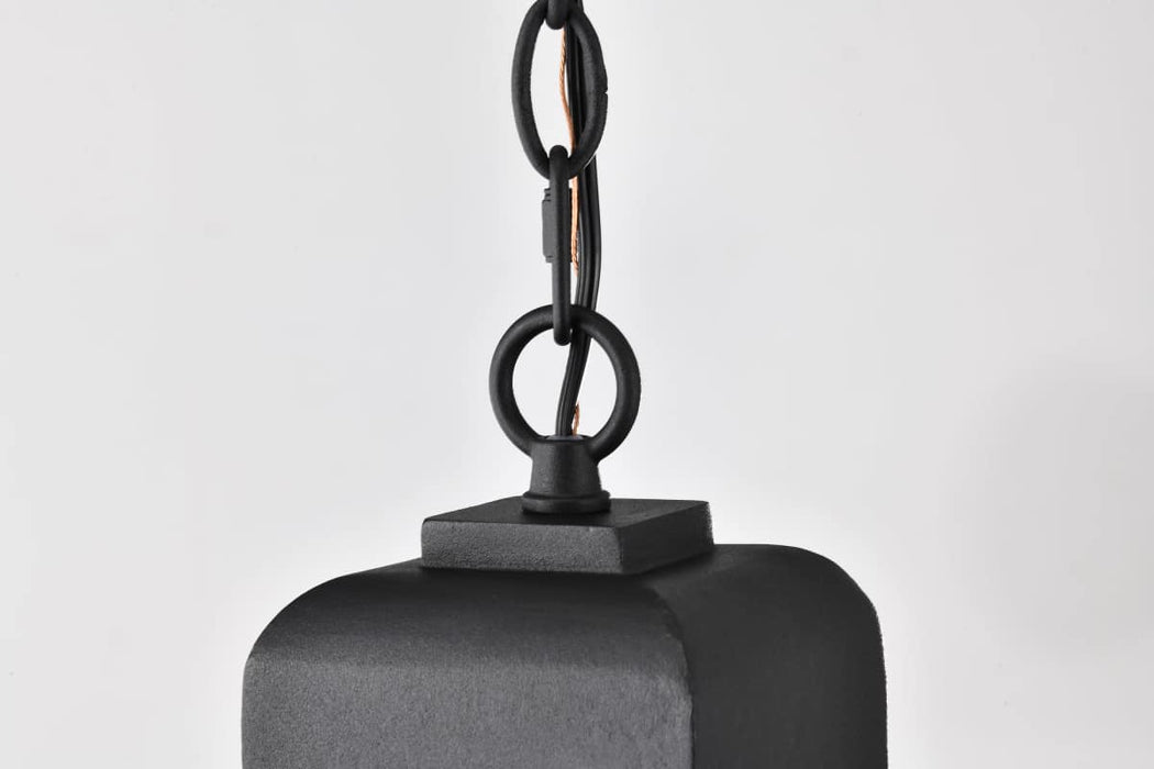 Hanging Lantern Nuvo 60-8135 Lawrence - 1 Light Hanging Lantern - Matte Black with Clear Seeded Glass Nuvo