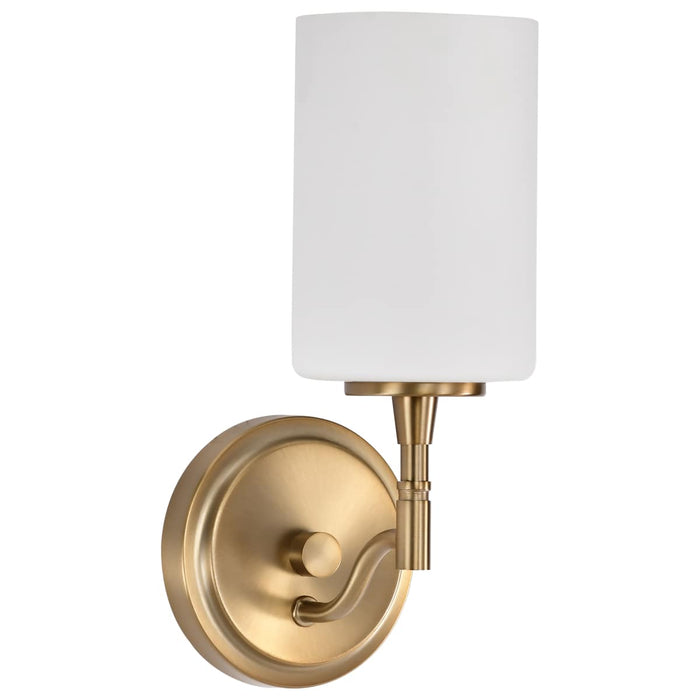 Vanity Nuvo 60-8201 Liam - 1 Light Vanity - Burnished Brass - White Opal Glass Nuvo