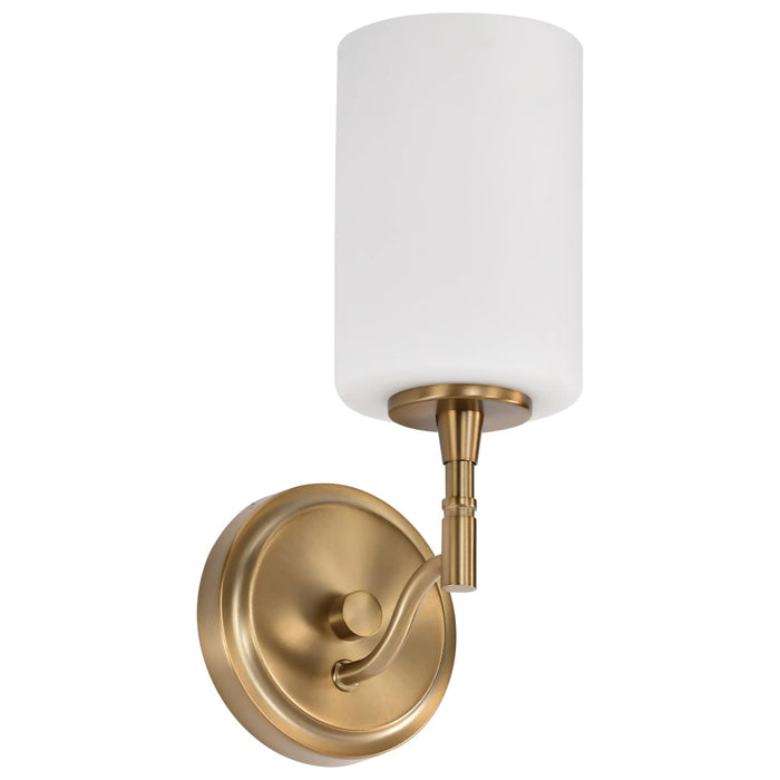 Vanity Nuvo 60-8201 Liam - 1 Light Vanity - Burnished Brass - White Opal Glass Nuvo
