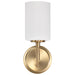 Vanity Nuvo 60-8201 Liam - 1 Light Vanity - Burnished Brass - White Opal Glass Nuvo