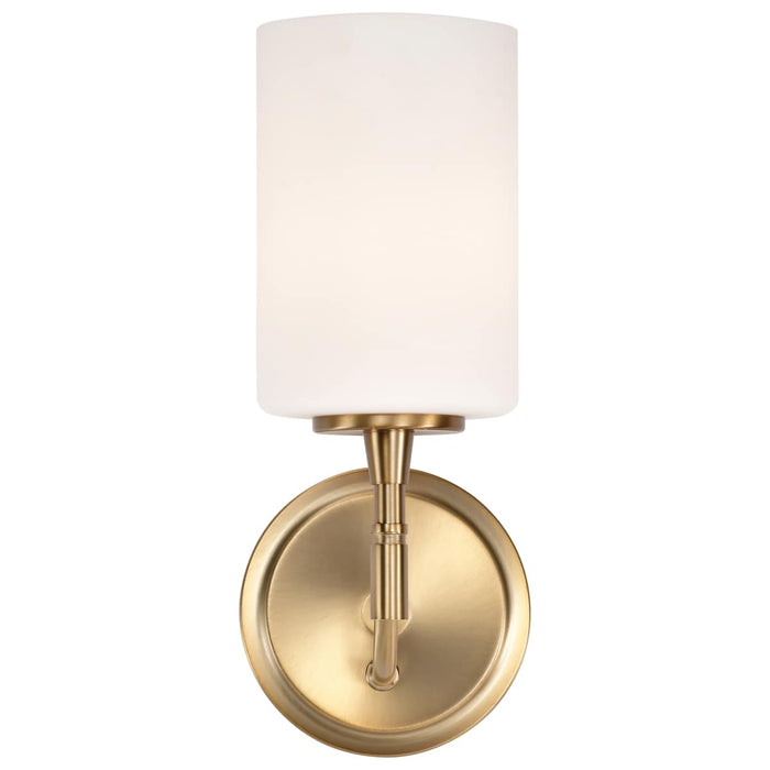 Vanity Nuvo 60-8201 Liam - 1 Light Vanity - Burnished Brass - White Opal Glass Nuvo