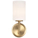 Vanity Nuvo 60-8201 Liam - 1 Light Vanity - Burnished Brass - White Opal Glass Nuvo