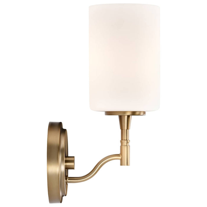 Vanity Nuvo 60-8201 Liam - 1 Light Vanity - Burnished Brass - White Opal Glass Nuvo