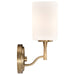 Vanity Nuvo 60-8201 Liam - 1 Light Vanity - Burnished Brass - White Opal Glass Nuvo