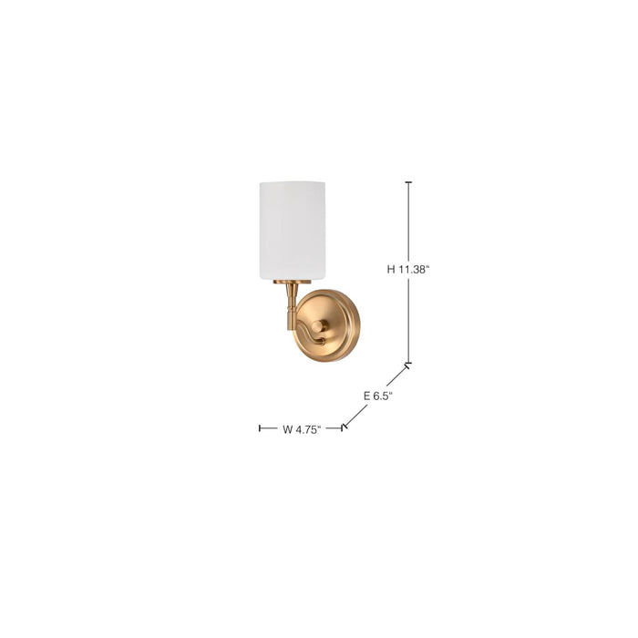 Vanity Nuvo 60-8201 Liam - 1 Light Vanity - Burnished Brass - White Opal Glass Nuvo