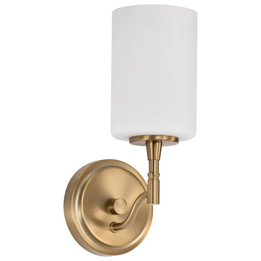 Vanity Nuvo 60-8201 Liam - 1 Light Vanity - Burnished Brass - White Opal Glass Nuvo