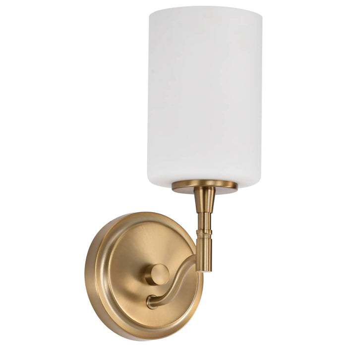 Vanity Nuvo 60-8201 Liam - 1 Light Vanity - Burnished Brass - White Opal Glass Nuvo