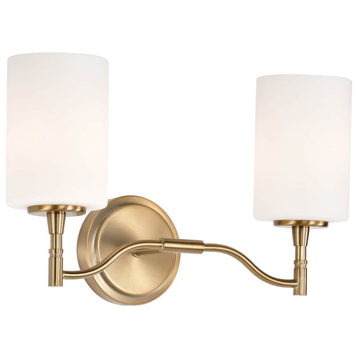 Vanity Nuvo 60-8202 Liam - 2 Light Vanity - Burnished Brass - White Opal Glass Nuvo