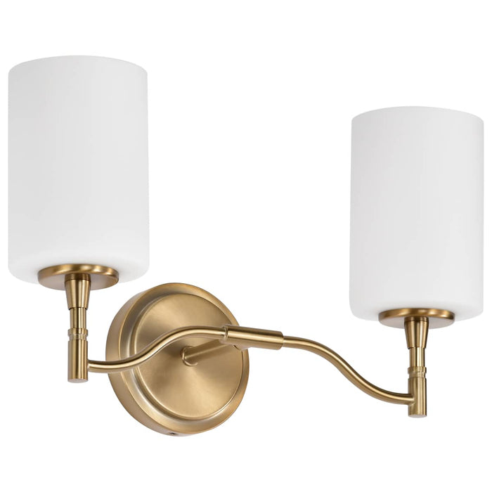 Vanity Nuvo 60-8202 Liam - 2 Light Vanity - Burnished Brass - White Opal Glass Nuvo