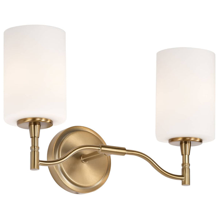 Vanity Nuvo 60-8202 Liam - 2 Light Vanity - Burnished Brass - White Opal Glass Nuvo