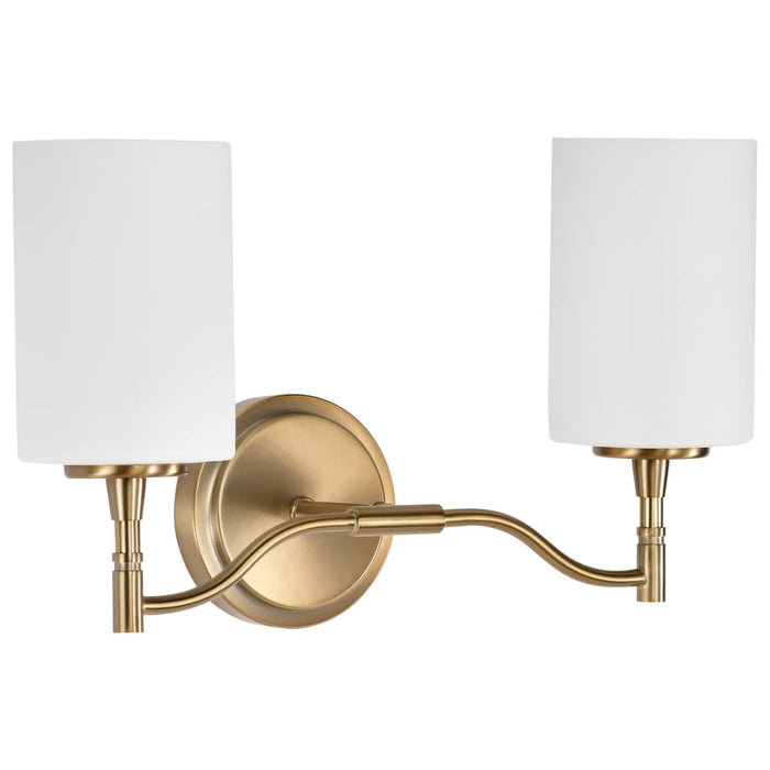 Vanity Nuvo 60-8202 Liam - 2 Light Vanity - Burnished Brass - White Opal Glass Nuvo