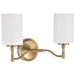 Vanity Nuvo 60-8202 Liam - 2 Light Vanity - Burnished Brass - White Opal Glass Nuvo