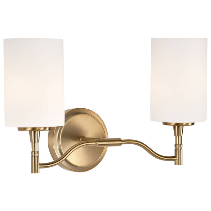Vanity Nuvo 60-8202 Liam - 2 Light Vanity - Burnished Brass - White Opal Glass Nuvo