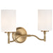 Vanity Nuvo 60-8202 Liam - 2 Light Vanity - Burnished Brass - White Opal Glass Nuvo