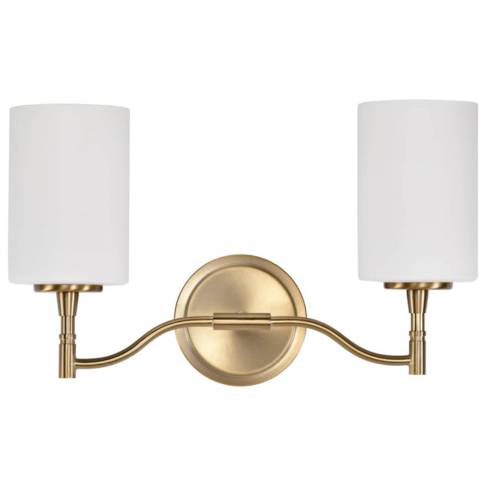 Vanity Nuvo 60-8202 Liam - 2 Light Vanity - Burnished Brass - White Opal Glass Nuvo