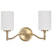 Vanity Nuvo 60-8202 Liam - 2 Light Vanity - Burnished Brass - White Opal Glass Nuvo