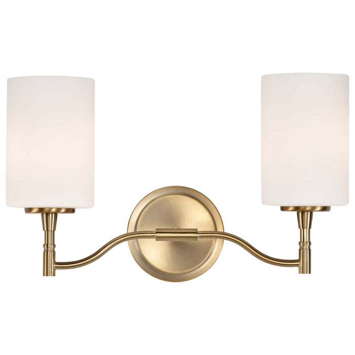 Vanity Nuvo 60-8202 Liam - 2 Light Vanity - Burnished Brass - White Opal Glass Nuvo