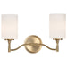 Vanity Nuvo 60-8202 Liam - 2 Light Vanity - Burnished Brass - White Opal Glass Nuvo