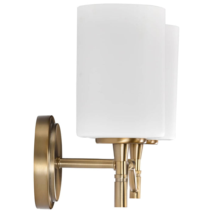 Vanity Nuvo 60-8202 Liam - 2 Light Vanity - Burnished Brass - White Opal Glass Nuvo