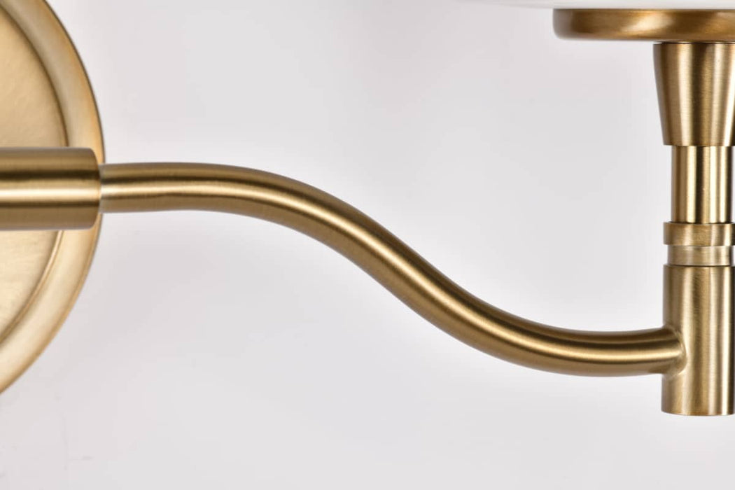 Vanity Nuvo 60-8202 Liam - 2 Light Vanity - Burnished Brass - White Opal Glass Nuvo