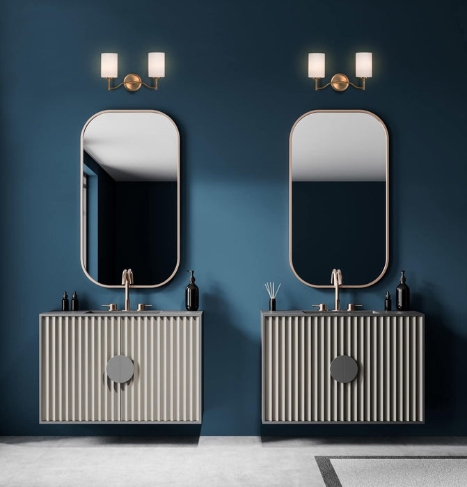 Vanity Nuvo 60-8202 Liam - 2 Light Vanity - Burnished Brass - White Opal Glass Nuvo
