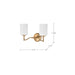 Vanity Nuvo 60-8202 Liam - 2 Light Vanity - Burnished Brass - White Opal Glass Nuvo