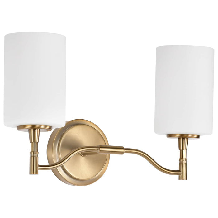 Vanity Nuvo 60-8202 Liam - 2 Light Vanity - Burnished Brass - White Opal Glass Nuvo