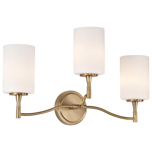 Vanity Nuvo 60-8203 Liam - 3 Light Vanity - Burnished Brass - White Opal Glass Nuvo