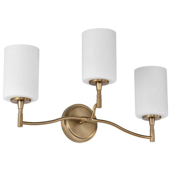Vanity Nuvo 60-8203 Liam - 3 Light Vanity - Burnished Brass - White Opal Glass Nuvo