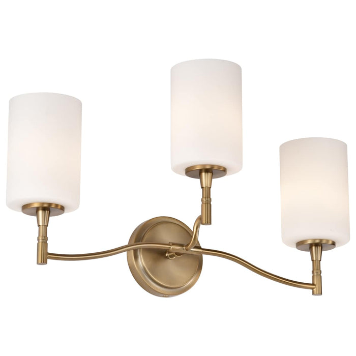 Vanity Nuvo 60-8203 Liam - 3 Light Vanity - Burnished Brass - White Opal Glass Nuvo