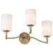 Vanity Nuvo 60-8203 Liam - 3 Light Vanity - Burnished Brass - White Opal Glass Nuvo