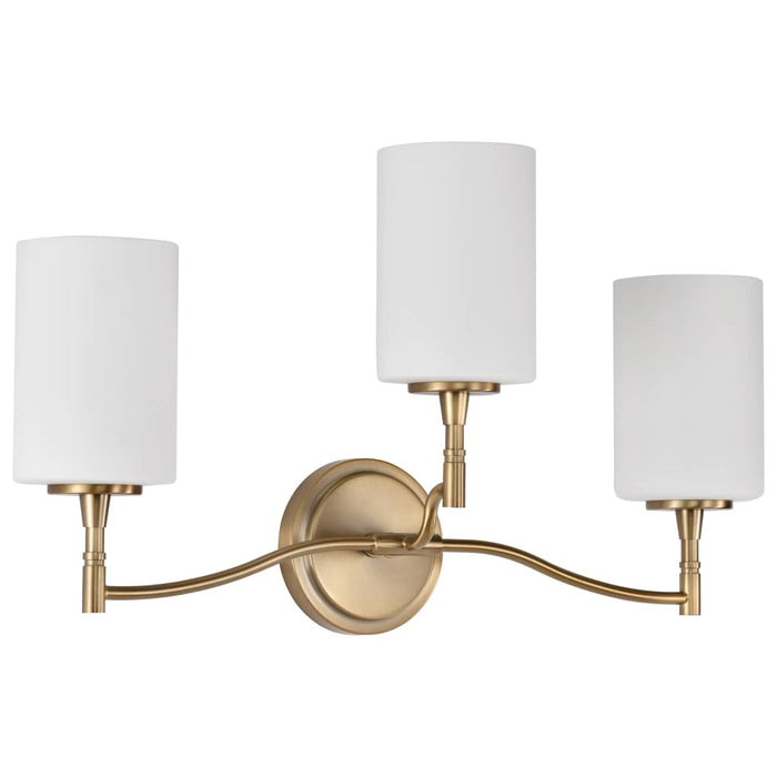 Vanity Nuvo 60-8203 Liam - 3 Light Vanity - Burnished Brass - White Opal Glass Nuvo