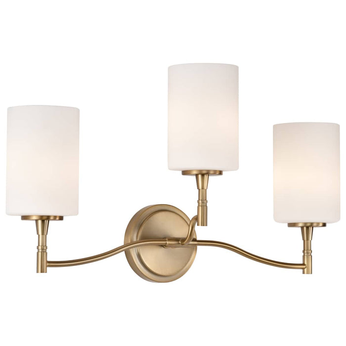 Vanity Nuvo 60-8203 Liam - 3 Light Vanity - Burnished Brass - White Opal Glass Nuvo