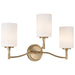 Vanity Nuvo 60-8203 Liam - 3 Light Vanity - Burnished Brass - White Opal Glass Nuvo
