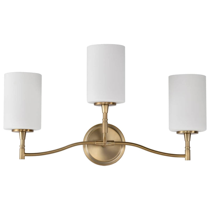 Vanity Nuvo 60-8203 Liam - 3 Light Vanity - Burnished Brass - White Opal Glass Nuvo