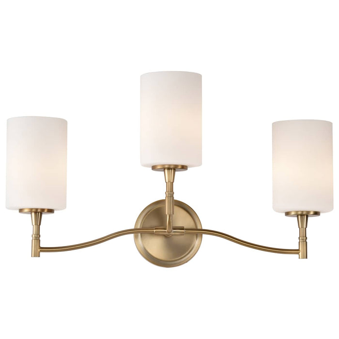 Vanity Nuvo 60-8203 Liam - 3 Light Vanity - Burnished Brass - White Opal Glass Nuvo