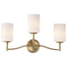 Vanity Nuvo 60-8203 Liam - 3 Light Vanity - Burnished Brass - White Opal Glass Nuvo