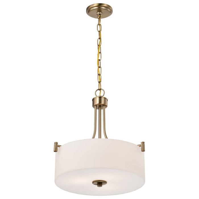 Pendant Nuvo 60-8204 Liam - 3 Light Pendant - Burnished Brass - White Opal Glass Nuvo