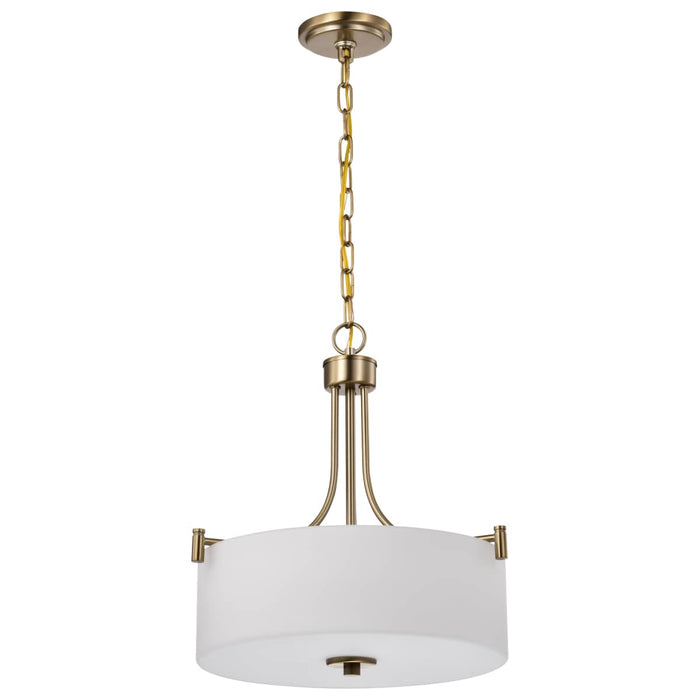 Pendant Nuvo 60-8204 Liam - 3 Light Pendant - Burnished Brass - White Opal Glass Nuvo